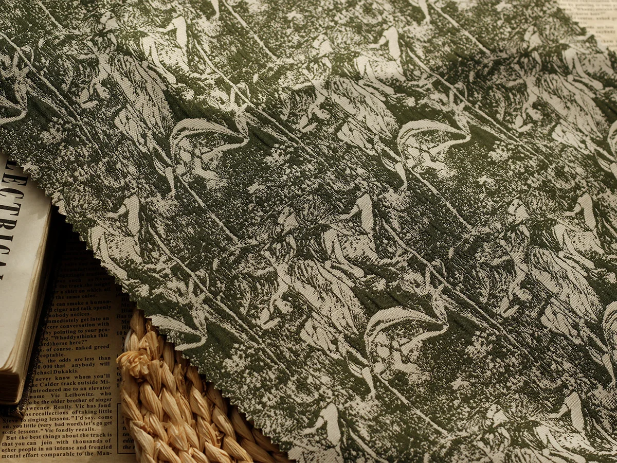 metallic jacquard fabric high quality abstract pattern designer chic tissu Italy fashion style