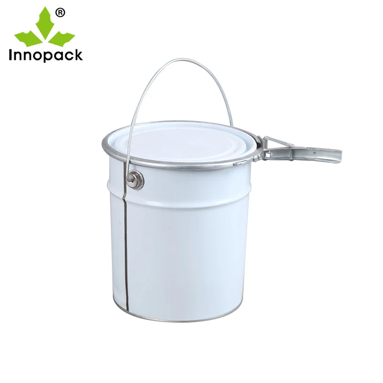 Round Metal Tinplate Pail Empty Bucket with Ring Lock 10-30L