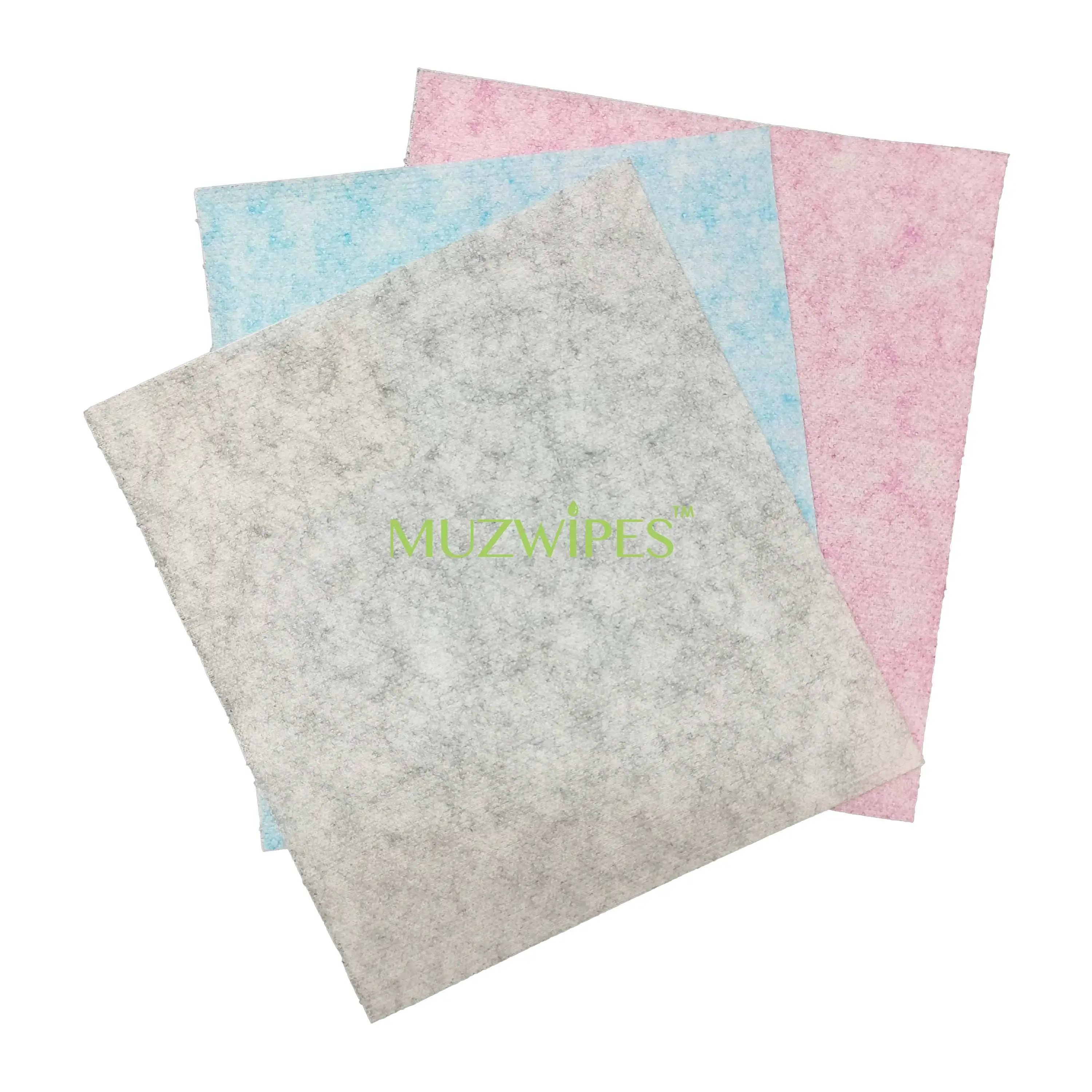 Biodegradable Orange White Embossed Coarse Denier Polypropylene Woodpulp Nonwoven Fabric,