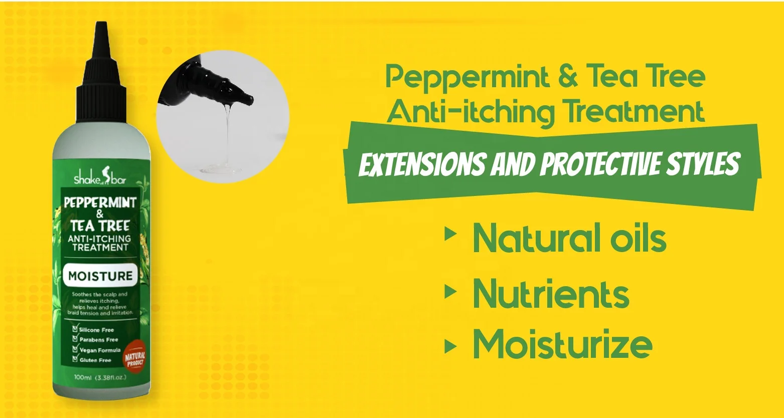 
private label products Peppermint & Tea Tree Anti-itching Treatment Customized product professional hair care 