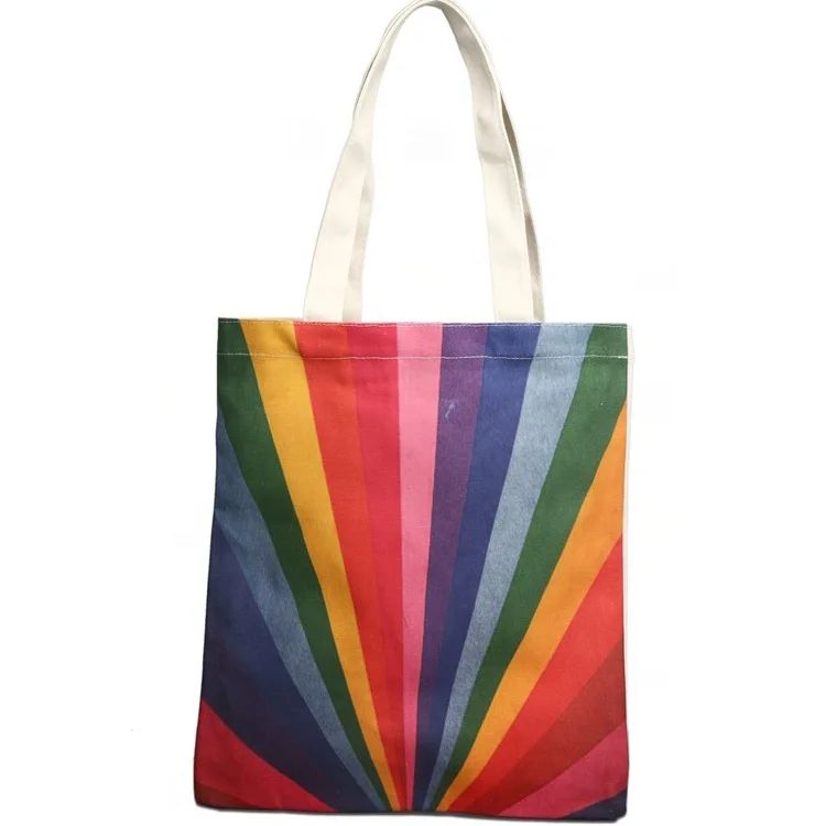 printing reusable women tote bag cotton shoulder  cotton customised bags shopping with logo