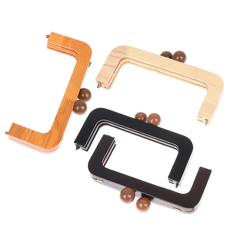 Bag Frame Wood Handle Wooden Bags Closure Kiss Clasp Purse Frames Lock Buckles DIY Accessories For Handbags