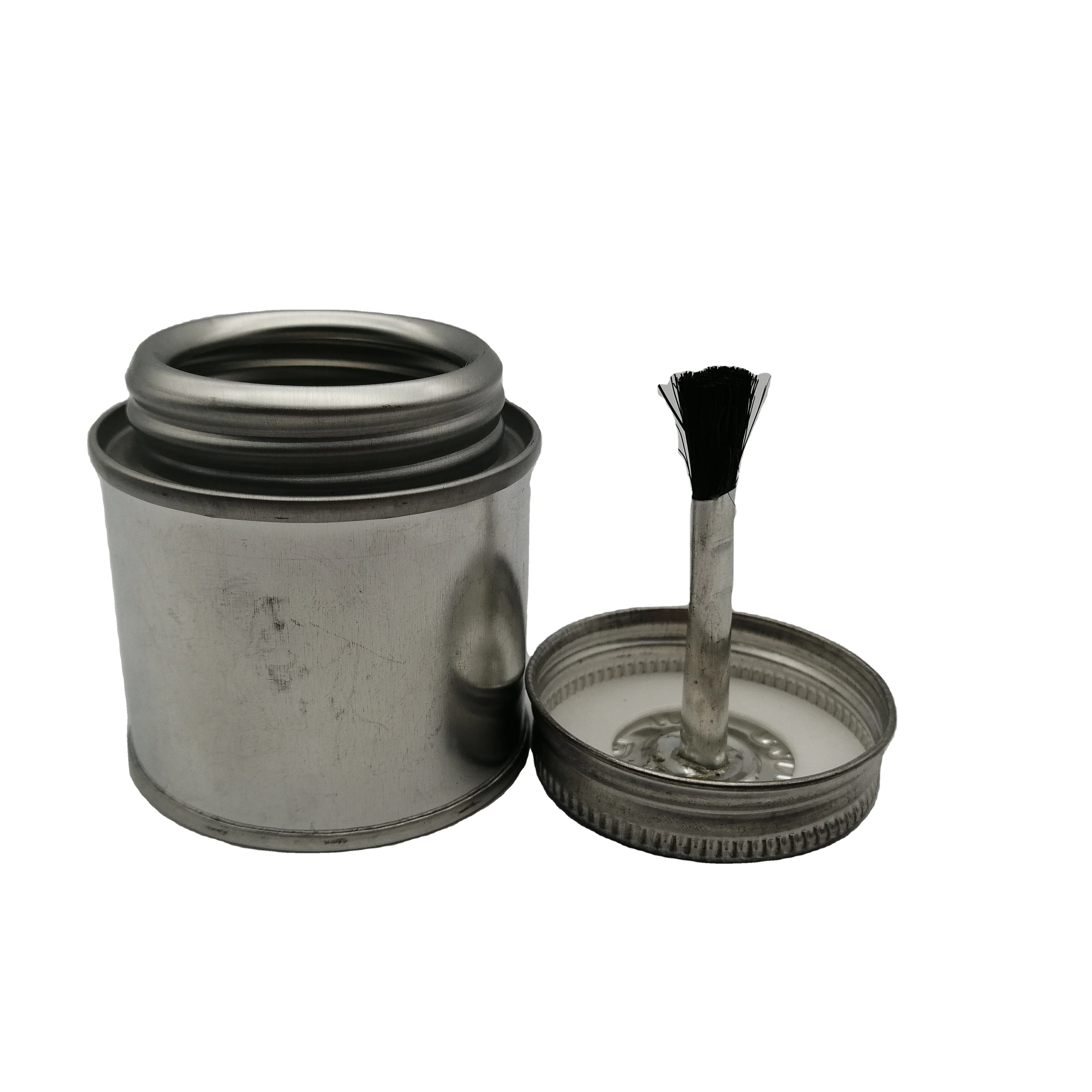 60ml 2oz PVC/CPVC/ UPVC Empty glue solvent cement metal can with dauber Brush