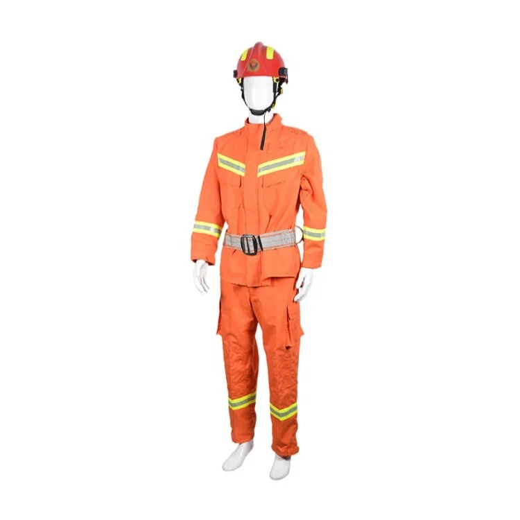 cheap price flame resistant Fireman 5-piece fire suit equipment