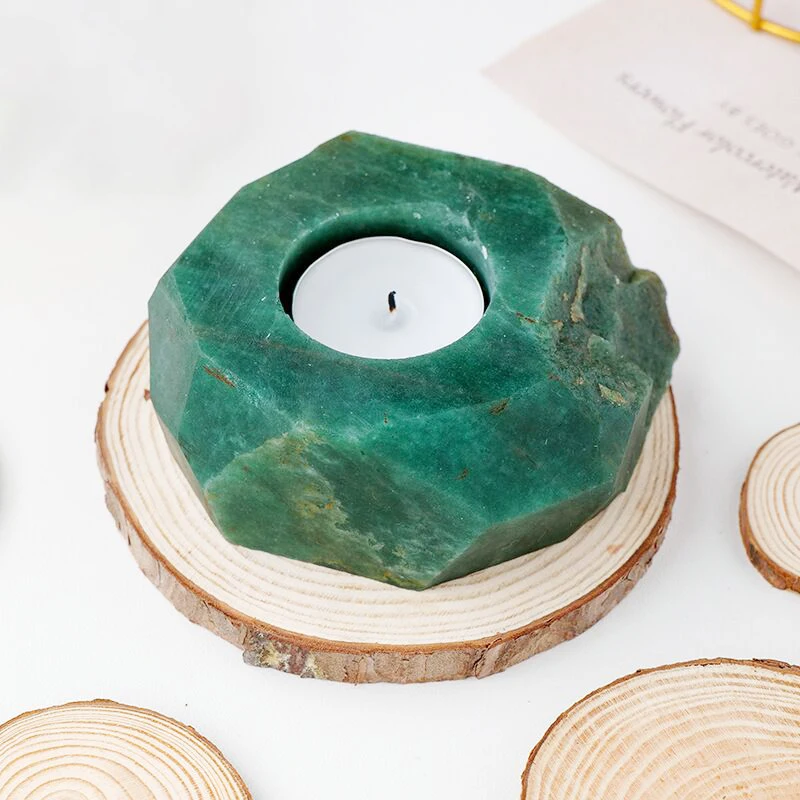 Customizable high quality natural crystal candle holder for desktop Christmas decorations