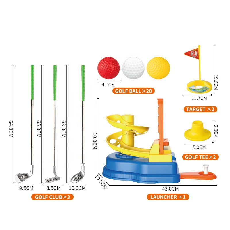 New Arrivals Family Interaction Sport Pitching Machine Toy Set Kids Indoor-outdoor  Mini Golf Game