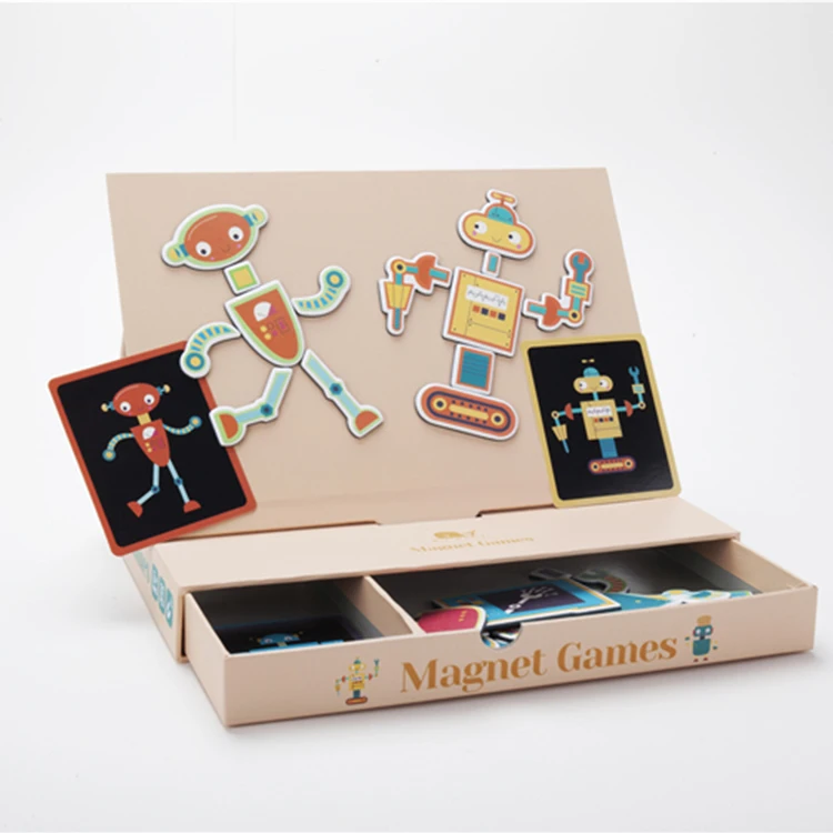 
New Design Jigsaw Puzzles For 3 Years Old Children Robot 42 Pcs Paper Toy Magnet Games Puzzle 