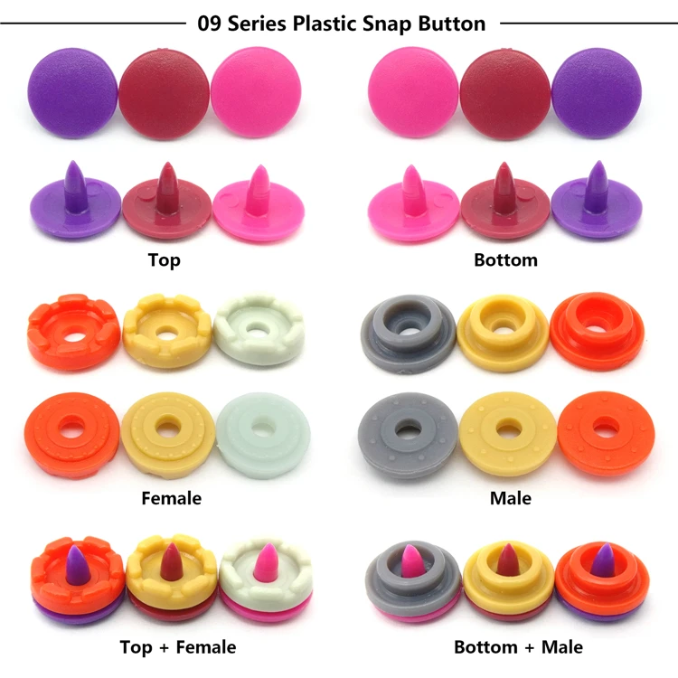Customized Size T3 T5 T8 Press Snaps Buttons Colorful Fastener Plastic Snap Button