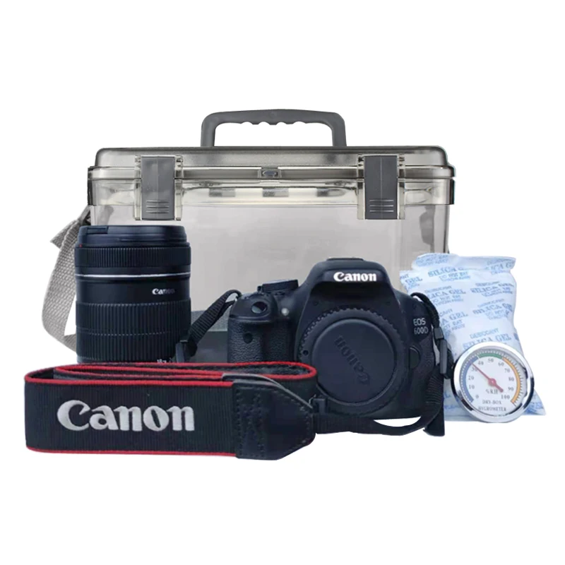 Portable plastic dry cabinet box for lens camera accessories and loading photographic accessories