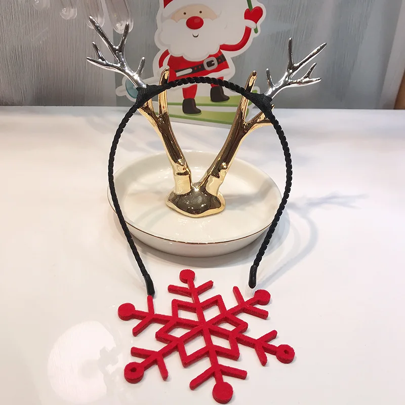 New Christmas Ball Simple Golden Deer Horn Party Dressing Hair Ornaments for Men and Women