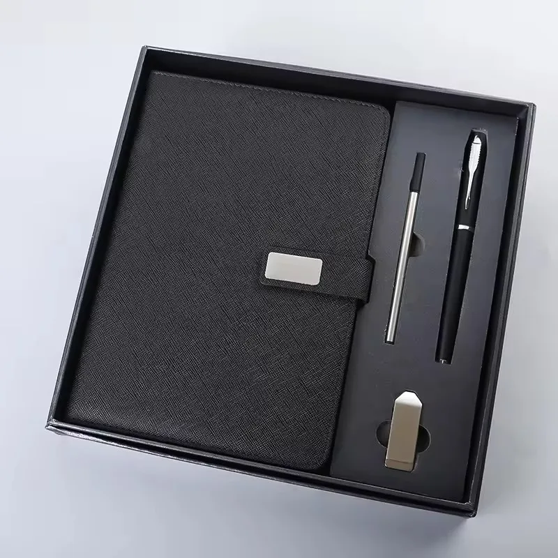 Рекламный набор роскошных деловых подарков A5 ноутбук с Usb-флешкой ручек офисный фестиваль корпоративные подарочные наборы