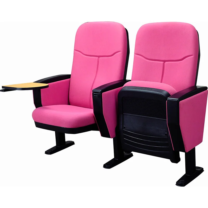 China Lecture Hall Folding Theater Seats Auditorium Chair With Wood Armrest