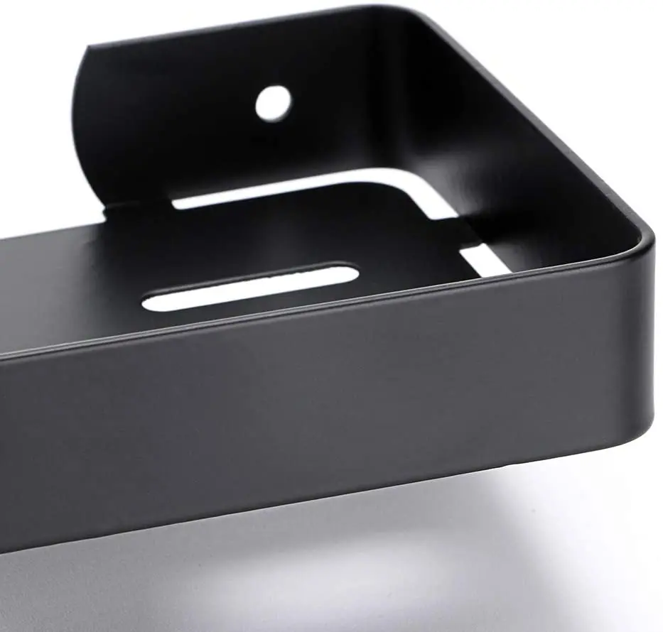 Home Bathroom Matte Black Soap Dish Holder SUS304 Stainless Steel Wall Mounted Tray with Installation Kits Storage Rack In Stock