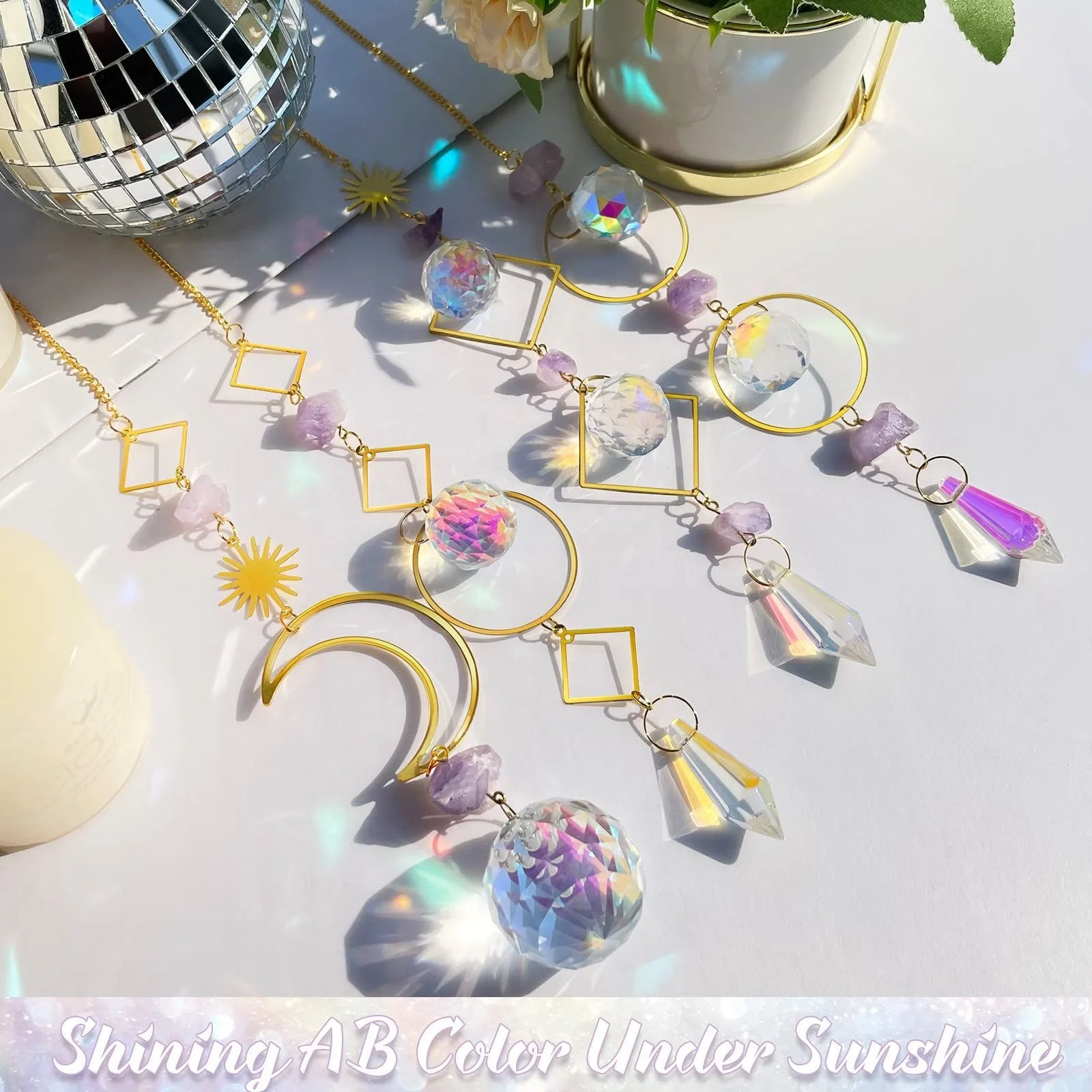 Custom diy suncatcher prism sun catcher hanging spiritual healing crystal suncatcher