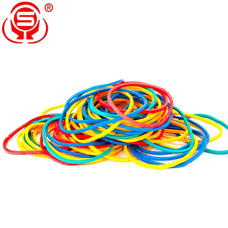 
100% Stretchable Natural Rubber Bands Assorted Color Elastic Rubber Bands 