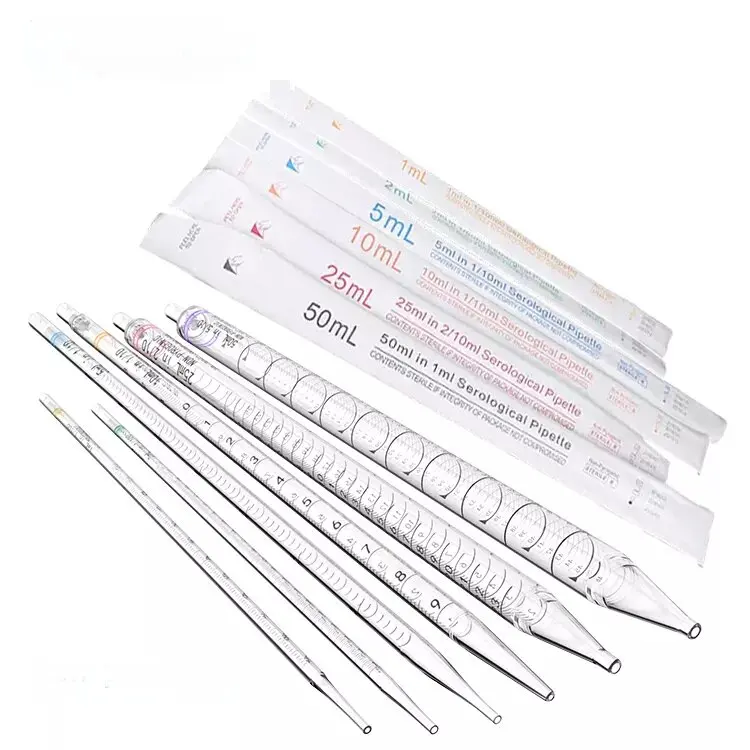 Wholesale Medical Laboratory Disposable 1ml 2ml 5ml 10ml Plastic Sterile Serological Pipettes