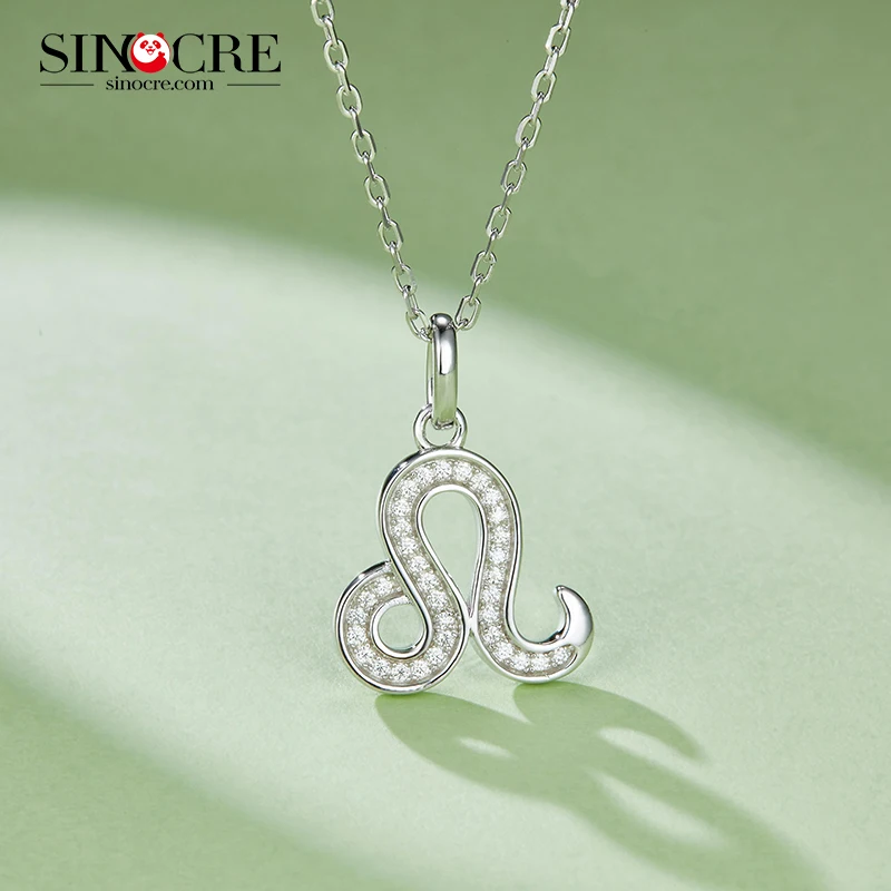 SINOCRE Reputable Dealers S925 Silver Cute Men Moissanite Pendant Sterling Choker Necklace Dainty Zodiac