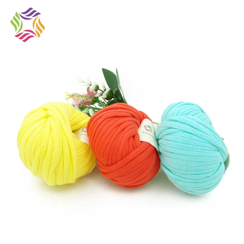 Charmkey High Quality 68% Cotton 32% Nylon Blended T-  shirt Yarn for Crochet Knitting