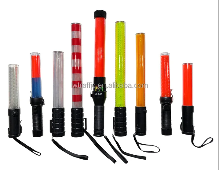 Safety security control led traffic warning Traffic led warning strobe lights hand baton safety wand stick