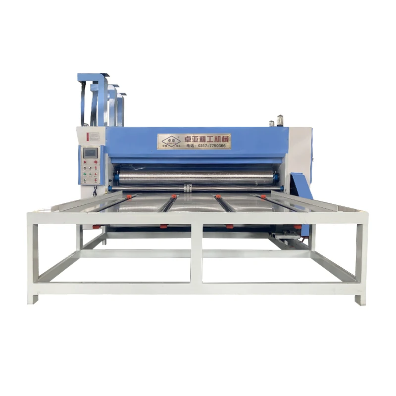 Semiautomatic Carton Chain Feeding Flexo Corrugated Box Two Colours Printing Slotting Rotary Die Cutting Machine