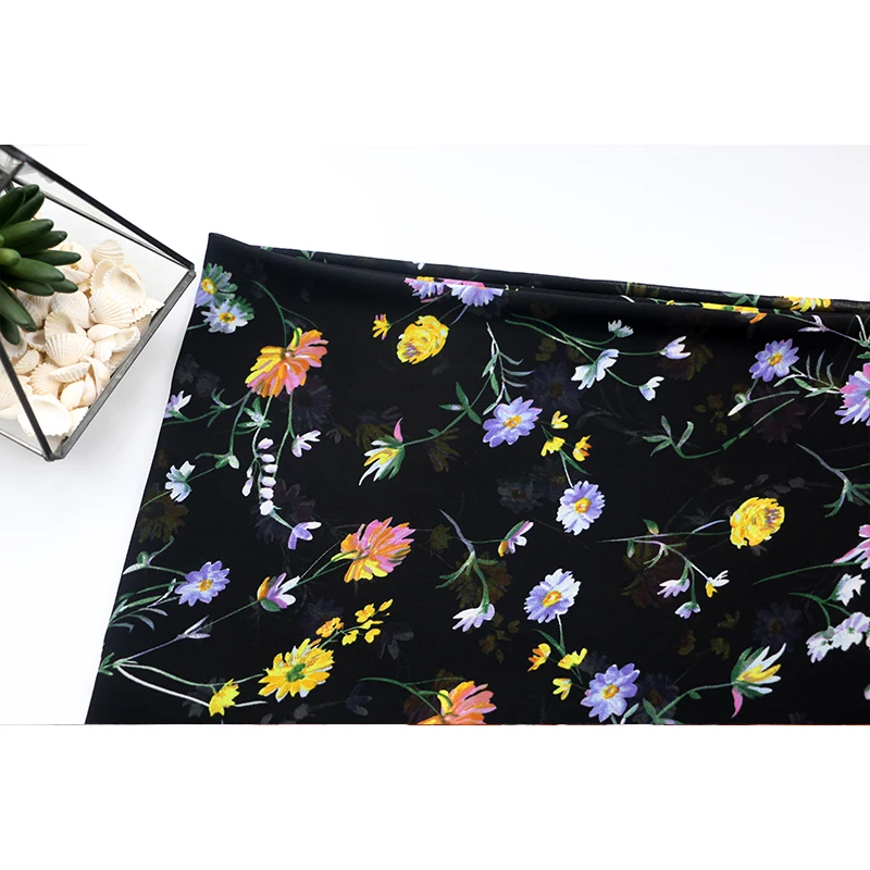 WI-A08 composite material 85gsm fabric flowers roll in chiffon for dress