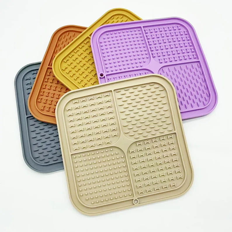 new popular lilac cute square chick lick mat groovy emat enrichment lick mat chicky texture dog food mat set