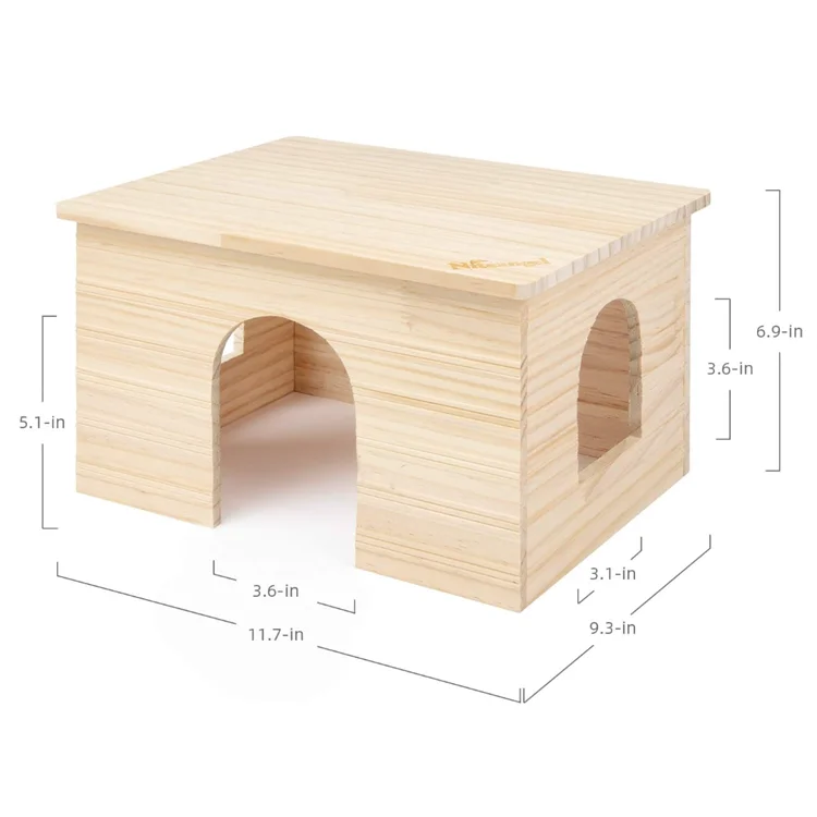 Multi-Chamber Hamster House Chinchilla and Guinea Wood House Pigs Hut Hideout