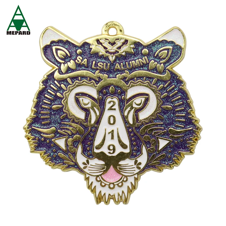 High quality Customized 2.5mm metal Medal With Soft Enamel Glitter medals