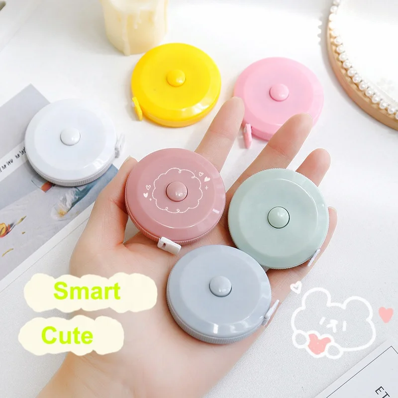 Factory Price Plastic Sewing Tools Automatic Retractable Colorful Round Ruler Mini Tape Measure with Logo Custom