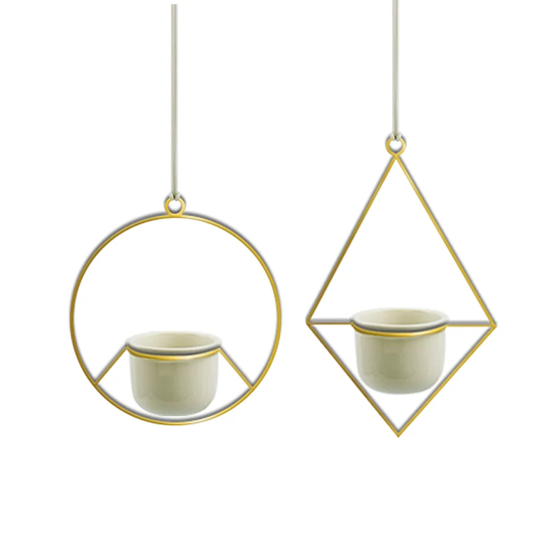 Bulk Wholesale Metal Hanging Flower Pot Succulent Planter Pot New Style garden home decor metal crafts manufacture