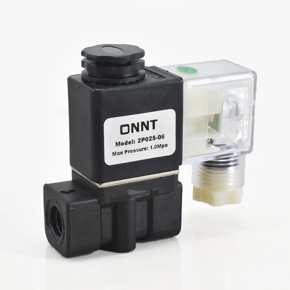 2P025-06 110V 220V AC 12V 24V DC 2/2 Way 1/8 inch Electric Air Mini Pneumatic Solenoid Valves Normall