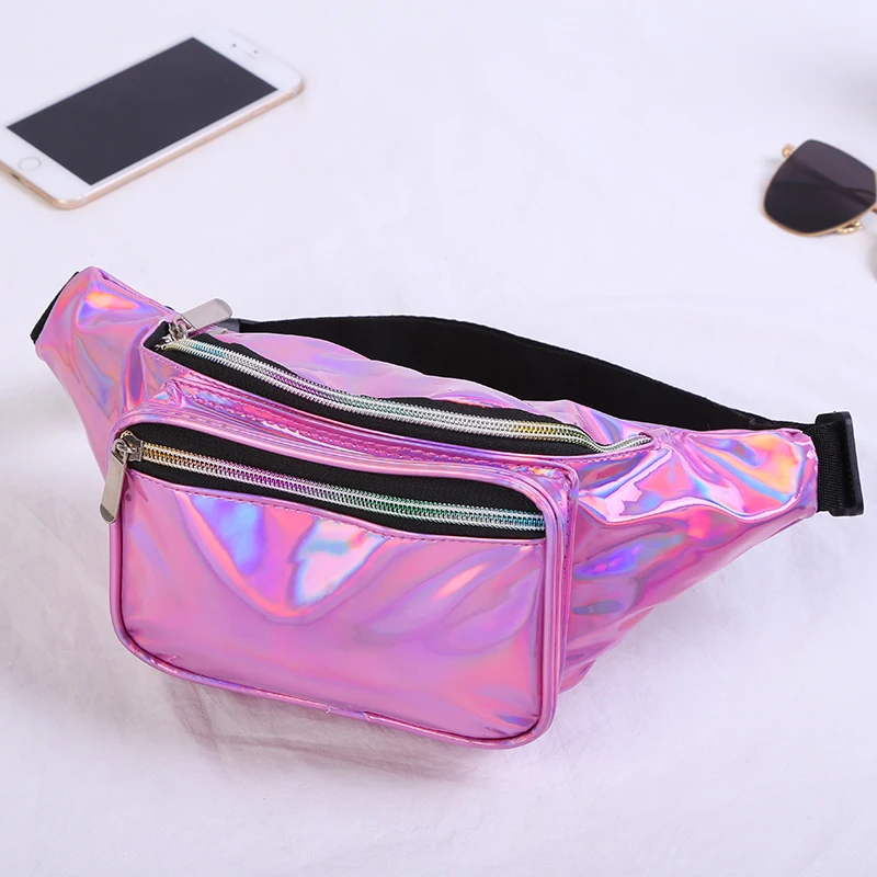 Holographic Fanny Pack Custom Waist Bag Money Phone Belt Bum Bag  Laser Adjustable Belt Party Sling Bag
