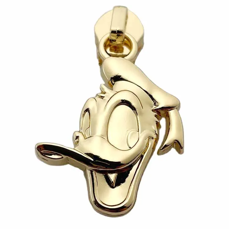 Trade assurance gold silver gun 5# nylon slider stocking metal zipper pulls for handbag / clothes