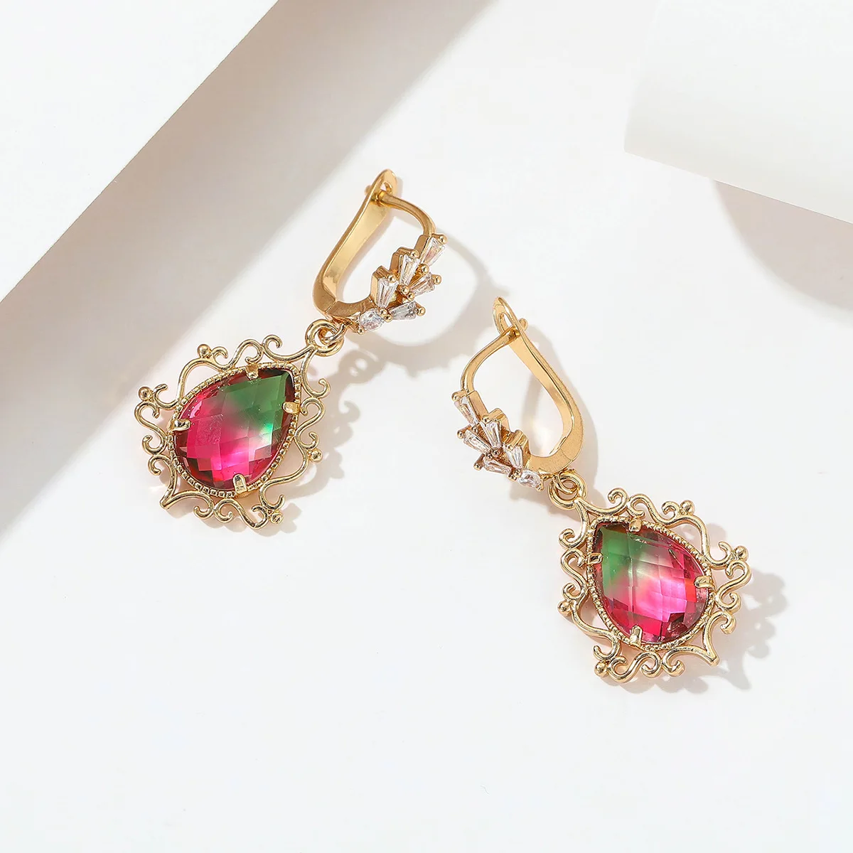 Natuna 2024 Fashion  Jewelry Brass Korean  Stone Cubic Zircon Earrings Brass Earrings Brass Stud Earrings For Gift