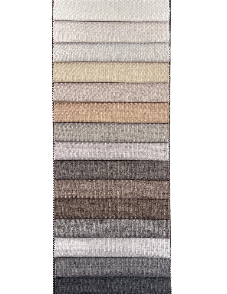 New simple style linen sofa fabric polyester fine linen upholstery fabric for furniture and home textile