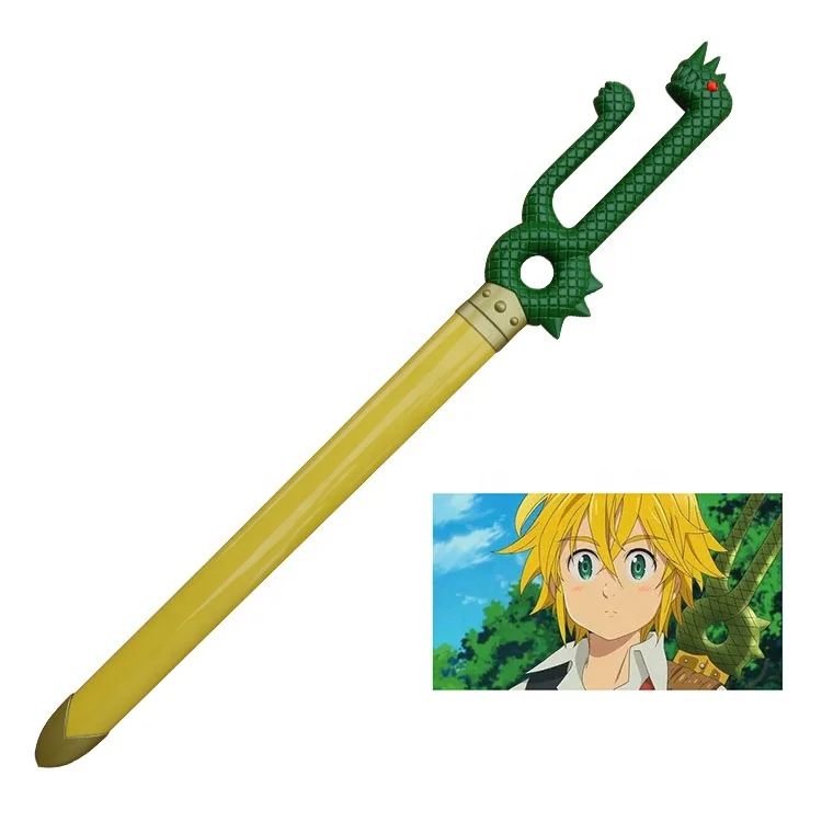 Fast Sales Light Blue Saya The Seven Deadly Sins Dragon Cosplay Sword with Broken Blade for Cosplay