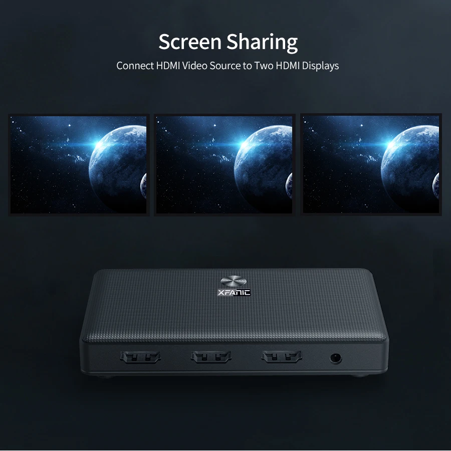 4K HDMI Video Splitter Switch Switcher 1 Input 2 Output for XBOX 360 PS4 Smart Android HDTV with remote control