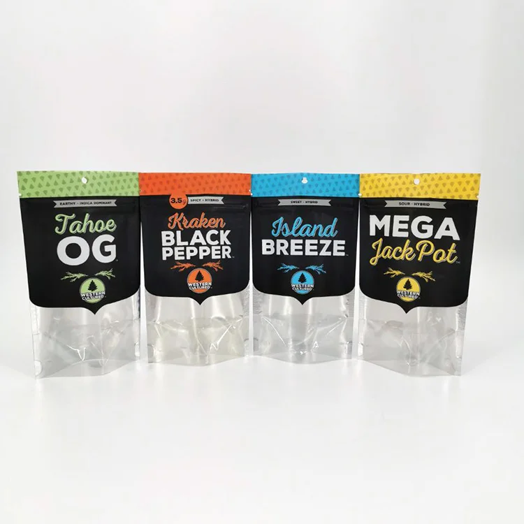 aluminum foil smell proof bag clear window moisture proof tobacco pouch zipper bag for tobacco leaves packaging