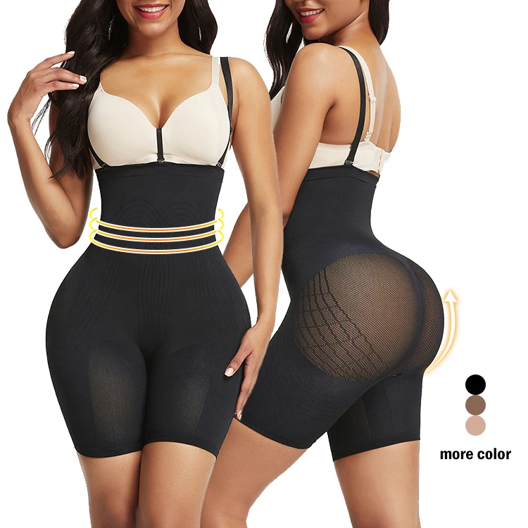 
New 3 Color High Waist Tummy Control Bodysuit Ladies Butt Lifter Panty Seamless Enhance Hip Shapewear 