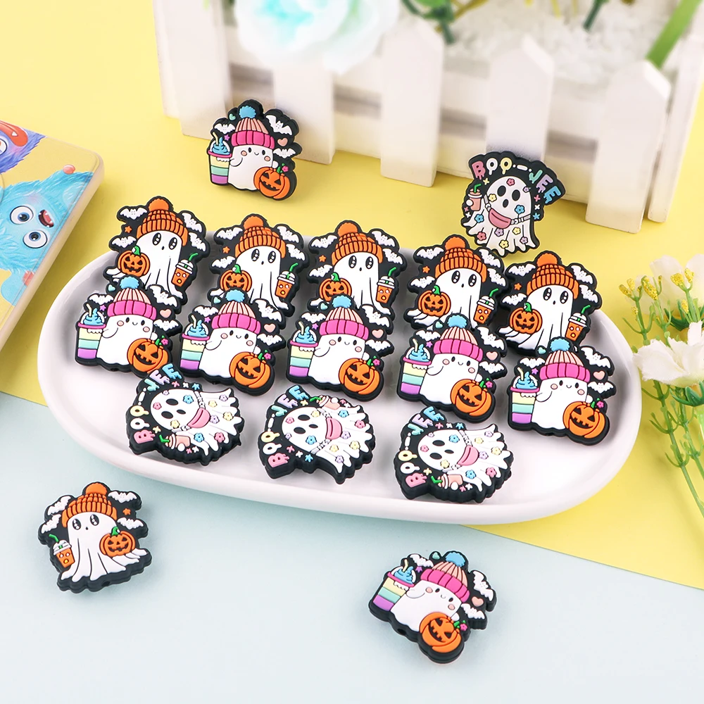 Factory Custom Silicone Beads Wholesale Soft BPA Free Silicone Baby Teether Set Hot Sale Halloween Silicone Focal Beads Toys