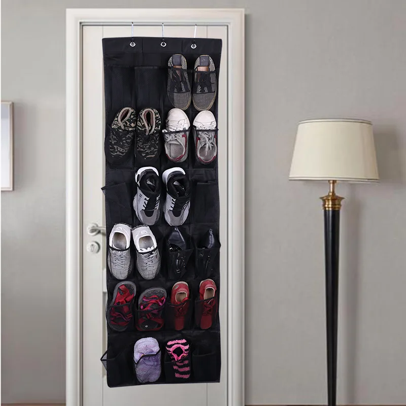 24 Breathable Pockets Over the Door Shoe Organizer  Hook Hanging Shoe Holder for Maximizing Shoe Storage