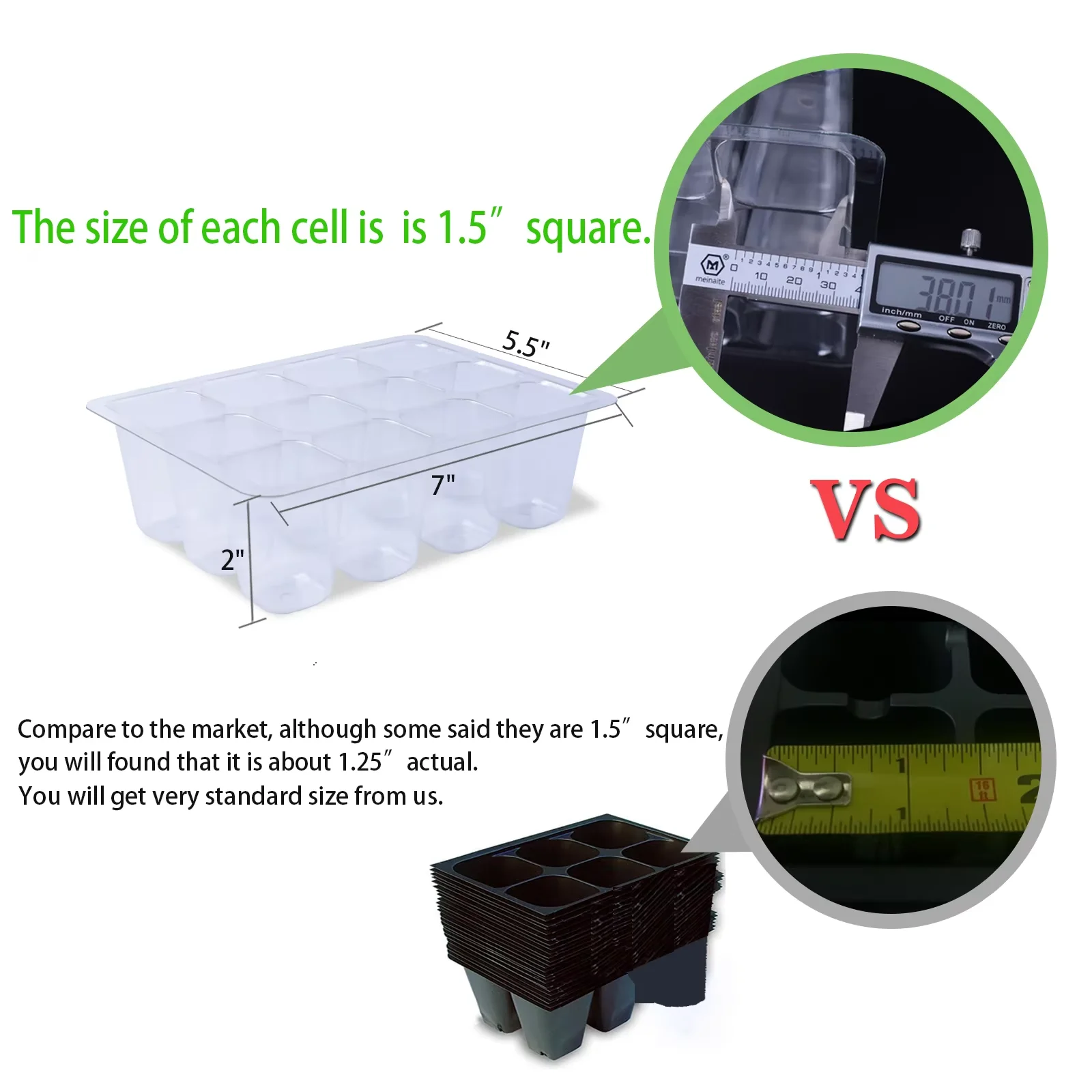 Transparent Plastic Seed Trays 12 Cells Seedling Starter Germination Tray Plant Growing Nursery  Trays