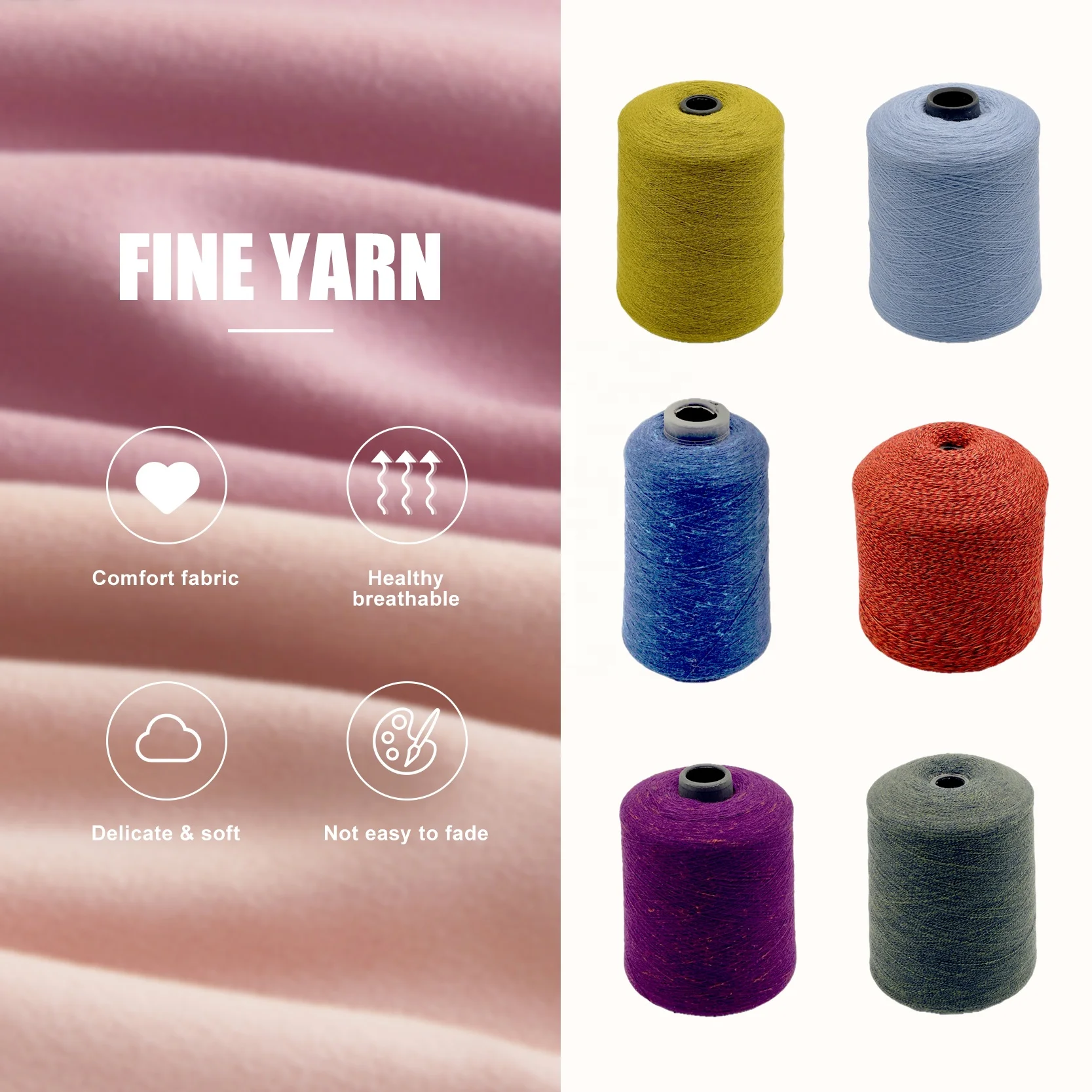 Factory Low Price Product Yarn Dyed Acrylic Wool Fabric Hand Knitting Weaving Materials Support For Blended Yarn