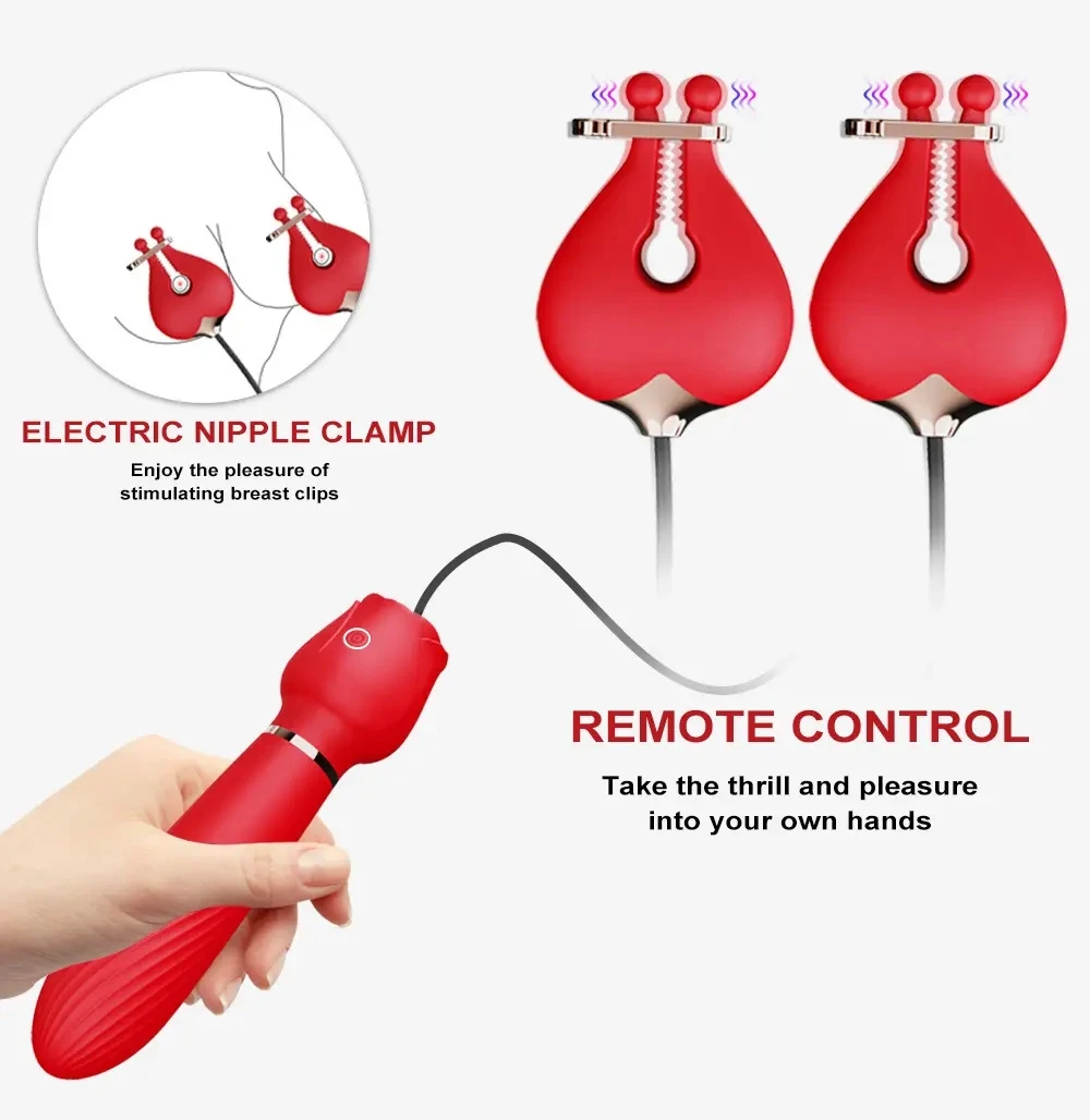 Nipple Clamps Vibrating Breast Clips Nipple Stimulator for Women Wired Clitoral Vibrators dildo Sex Toys for women Adult