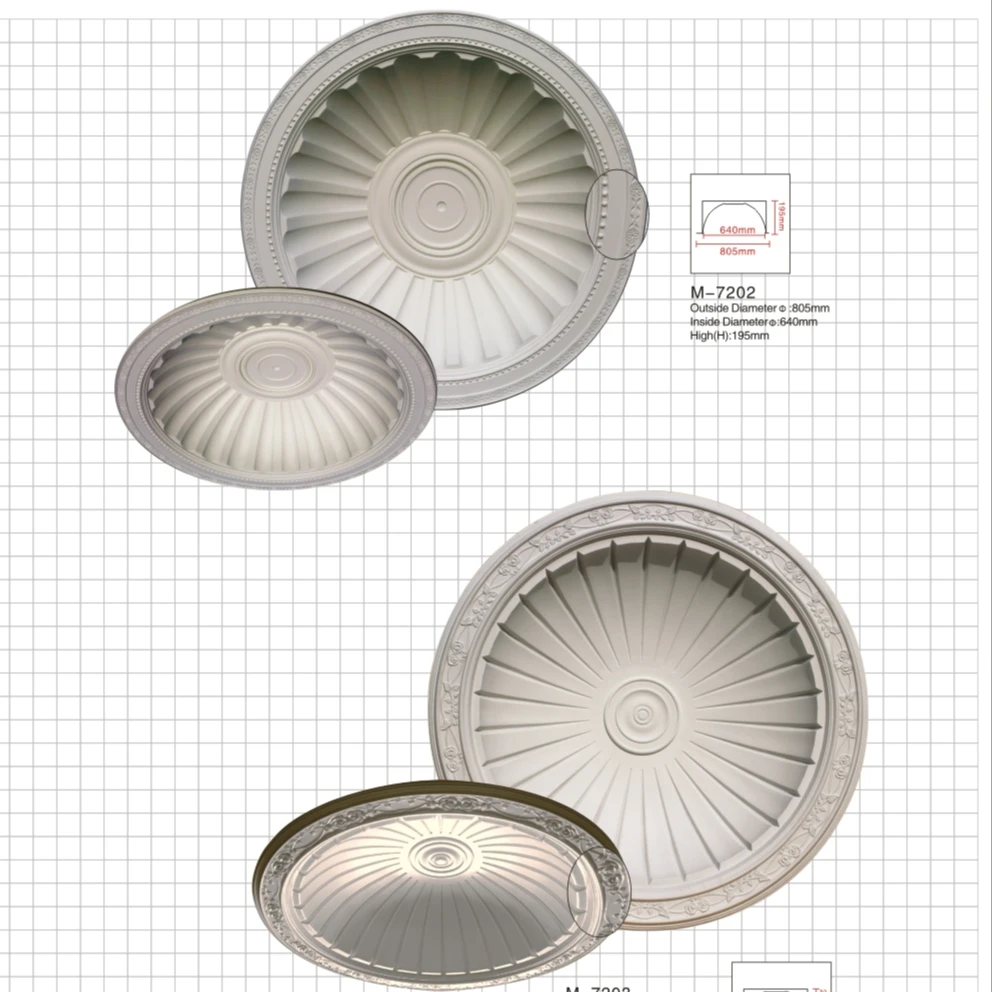 Amazon Hot pu ceiling cornice crown molding elongated dome ceiling kit Ceiling domes