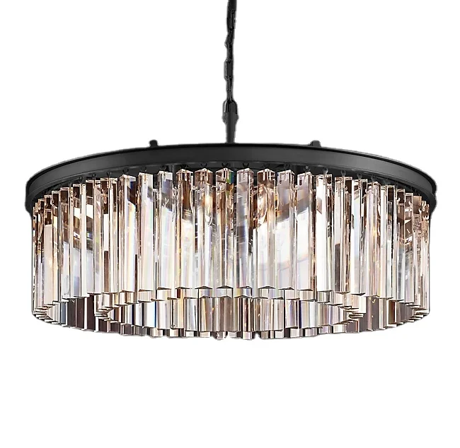 Круглая Люстра Rhys из прозрачного стекла с призмой популярная винтажная хрустальная люстра в американском стиле кантри лампа для ресторана CZ2525