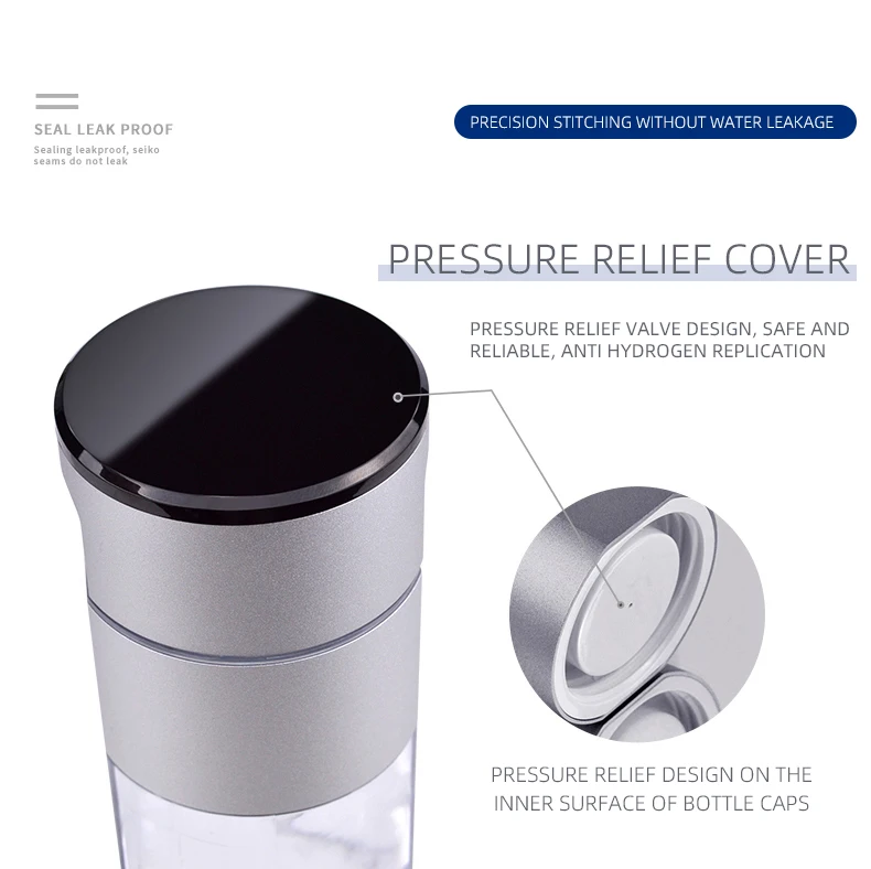 Portable Hydrogen Water bottle produce hydrogen water concentration 5000ppb