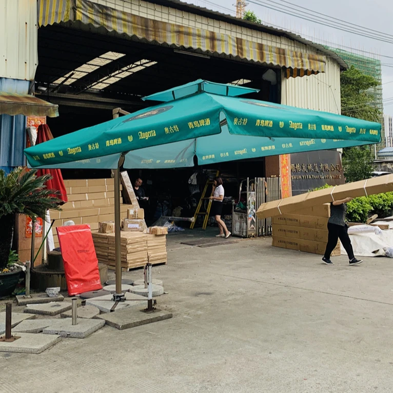 Уличная мебель зонтик для Патио зонт для сада бассейн алюминиевый столб стильная зеркальная сумка с шелковой рамкой логотип стиль булавка