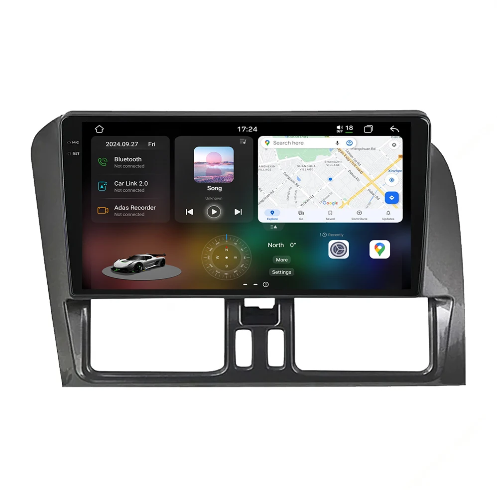 3D real-time dynamic driving 12+256G android auto radio For Volvo XC60 08-17 GPS Navigation carplay car Multimedia