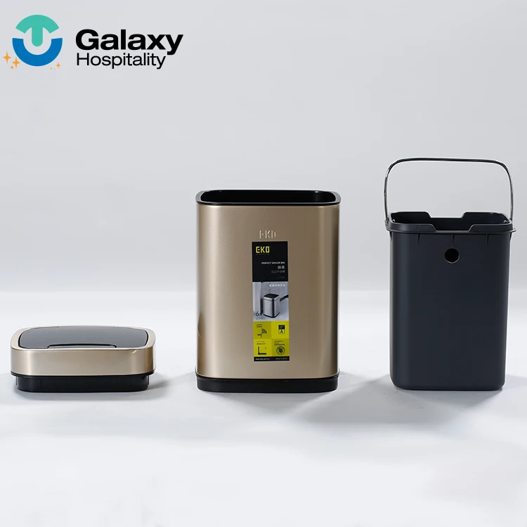 Classic Leather Trash Cans Waste Paper Basket Storage Bin For Bathroom Kitchen Office Hotel Waste Bin Sensor